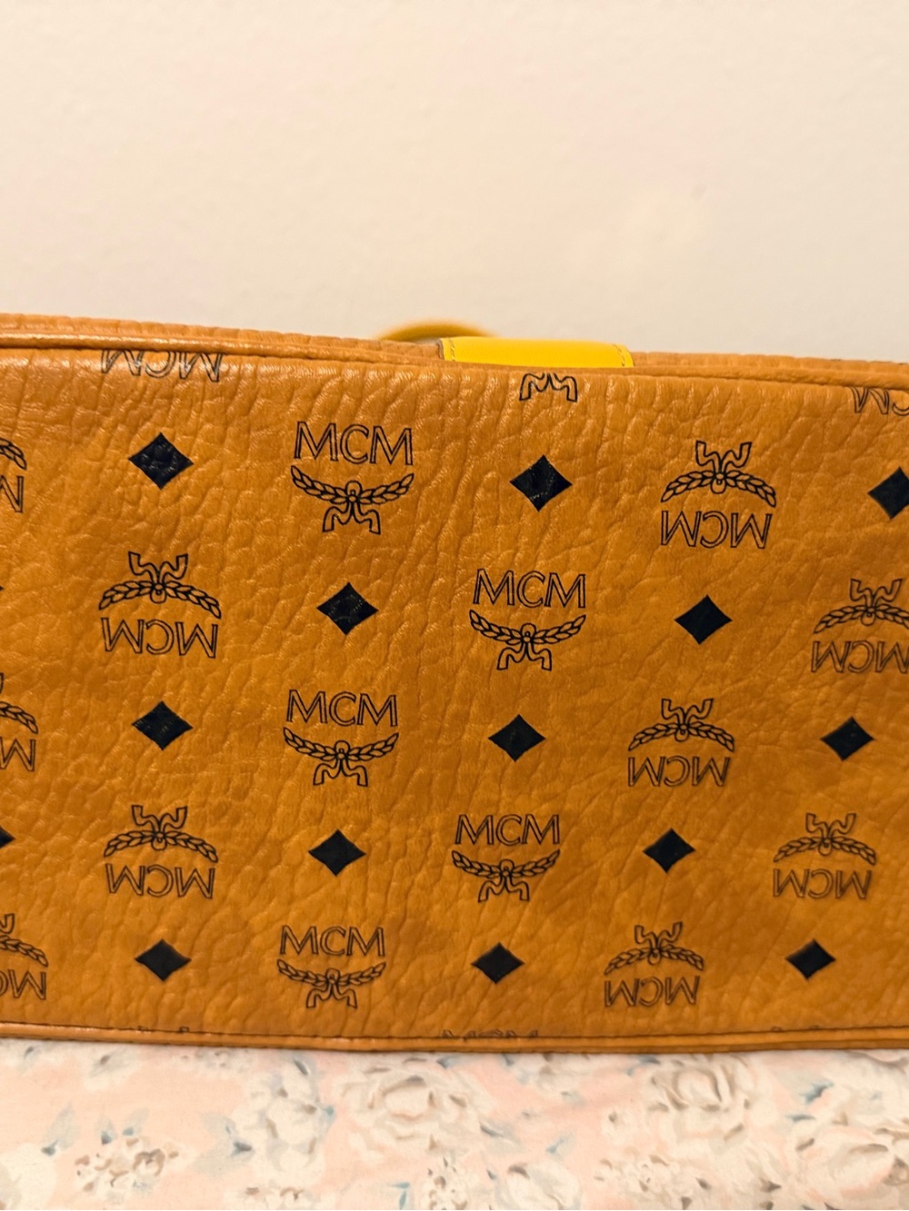 MCM Visetos Two-Tone Yellow Cognac Tote ! Nordstrom collab! - Picture 2 of 5